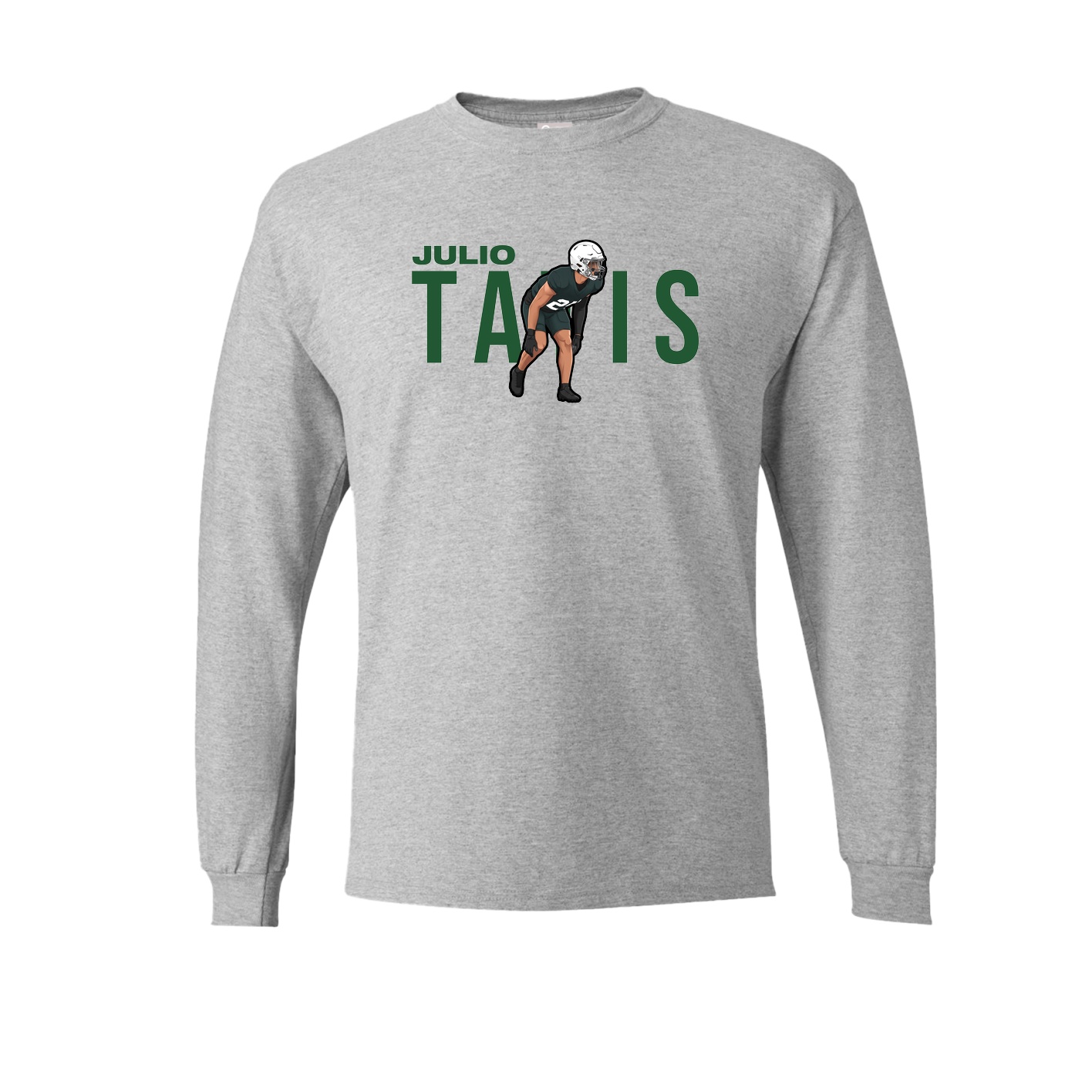 Long Sleeve Tee — Player Name in Grey