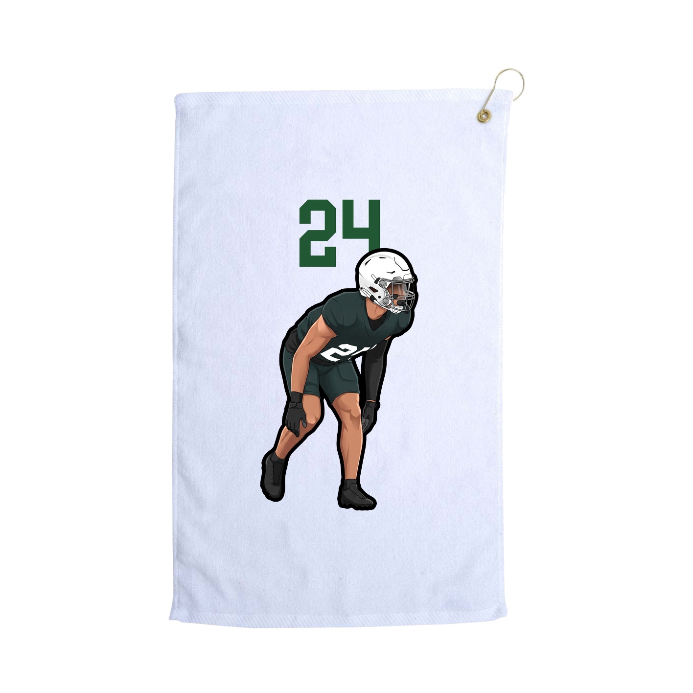 Golf Towel — Number Top in White