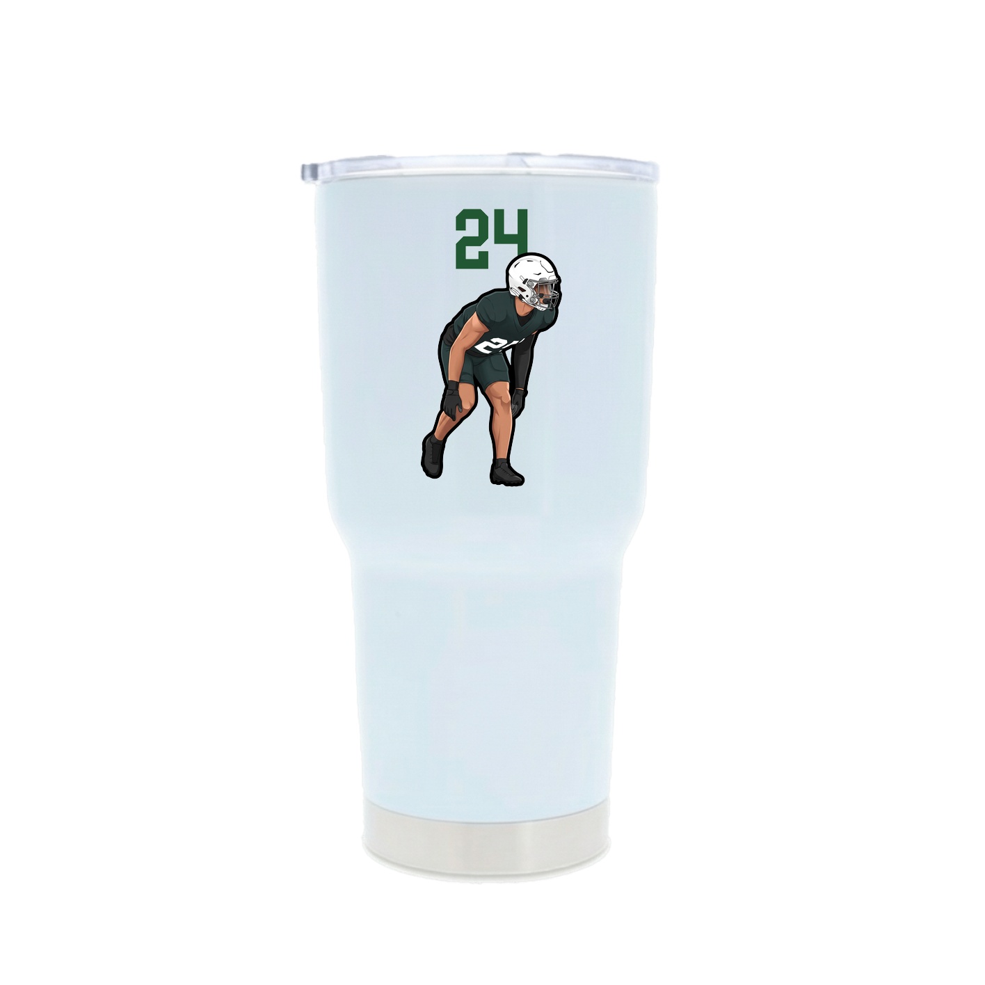 30oz Stainless Steel Tumbler — Number Top in White