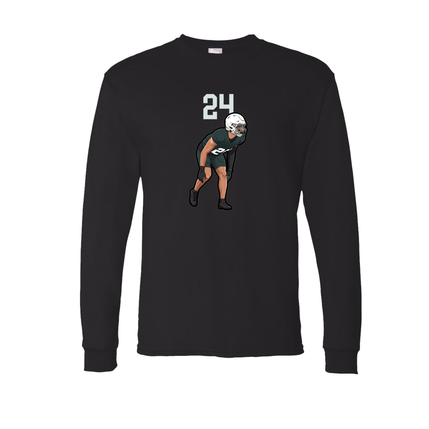 Long Sleeve Tee — Number Top in Black