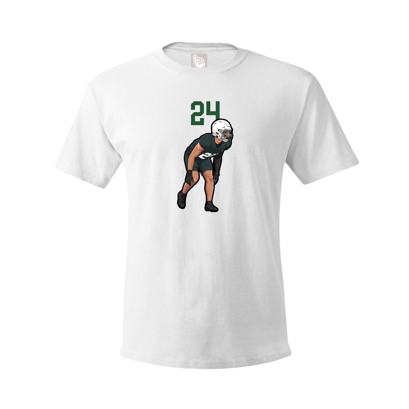 Youth Tee — Number Top in White