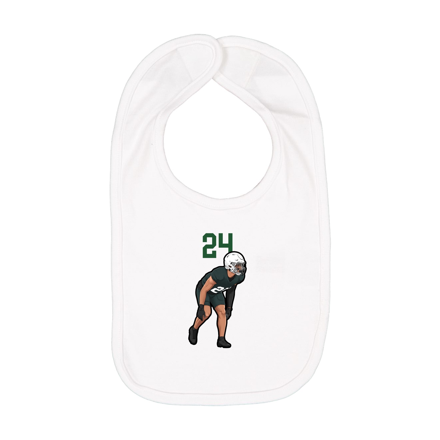 Infant Bib — Number Top in White