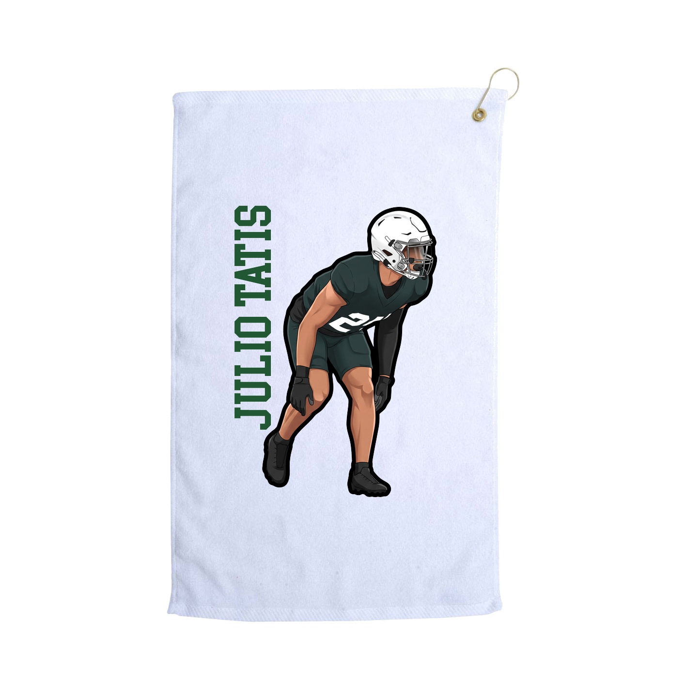 Golf Towel — Name Vertical in White