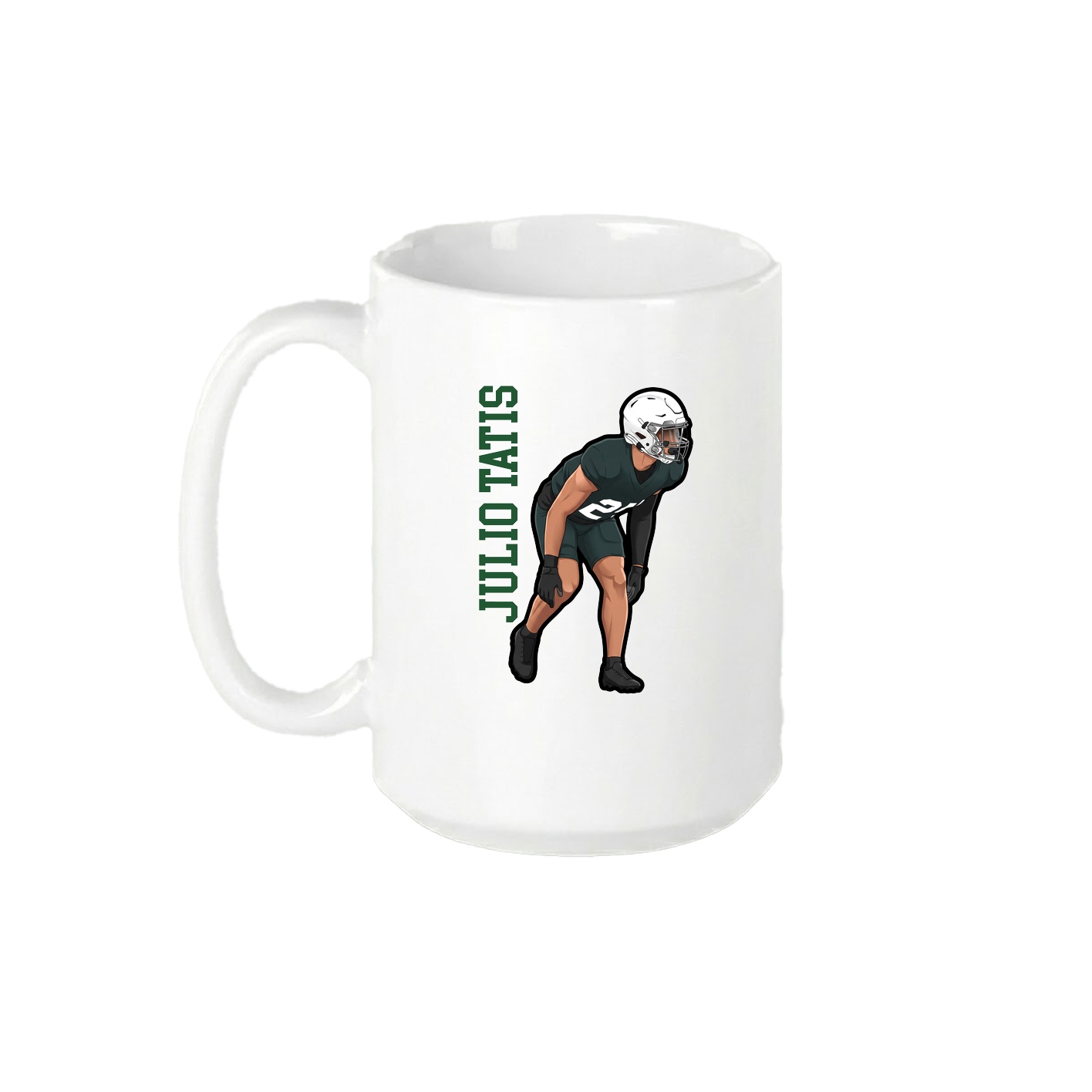 15oz Coffee Mug — Name Vertical in White