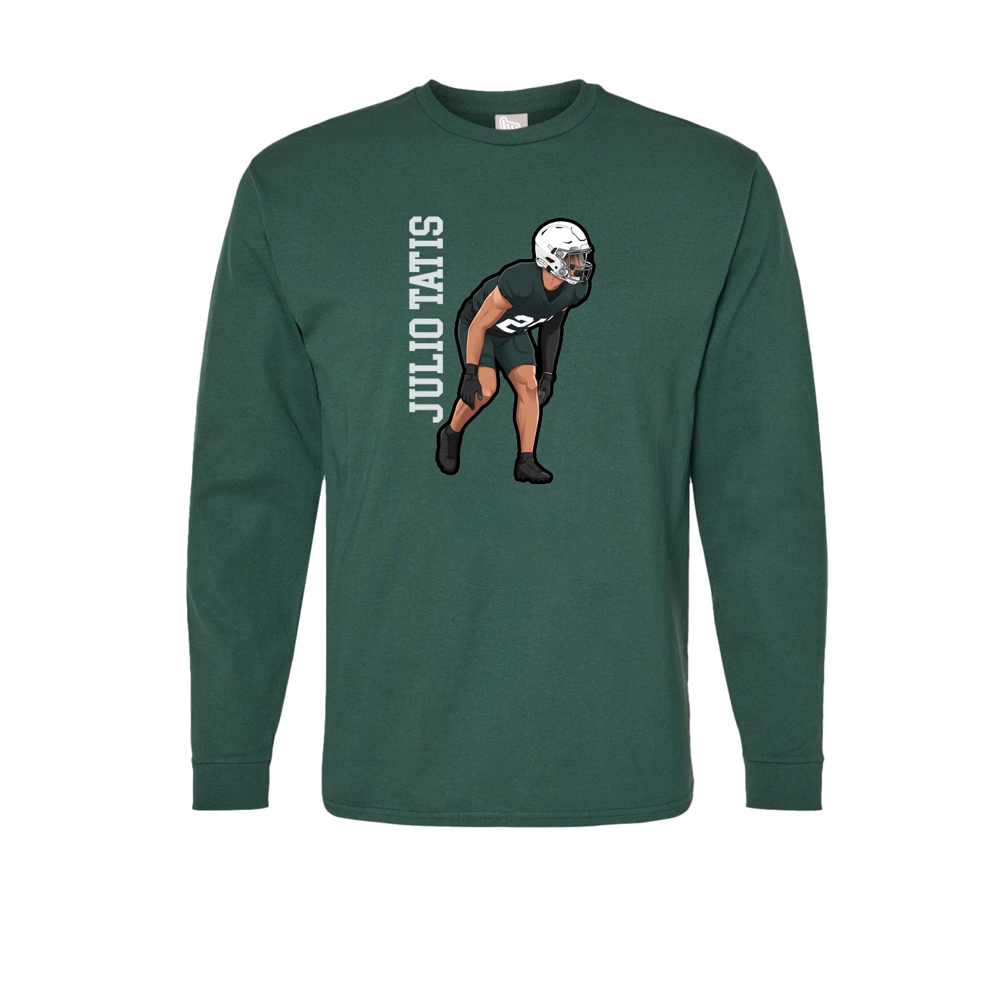 Long Sleeve Tee — Name Vertical in Green