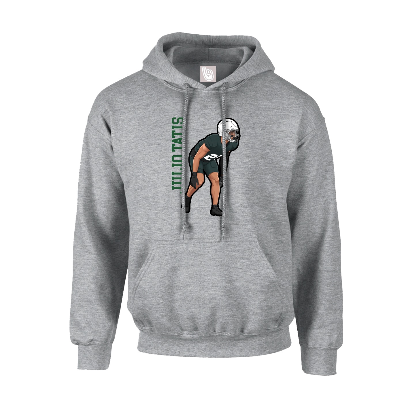 Hoodie — Name Vertical in Grey
