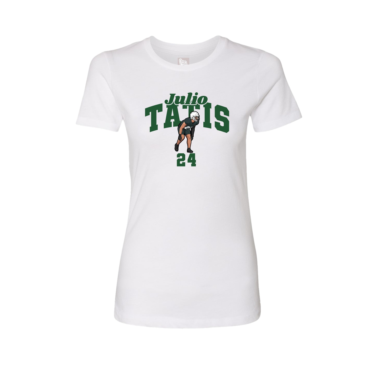 Fitted Women's Tee — Signature Arch in White