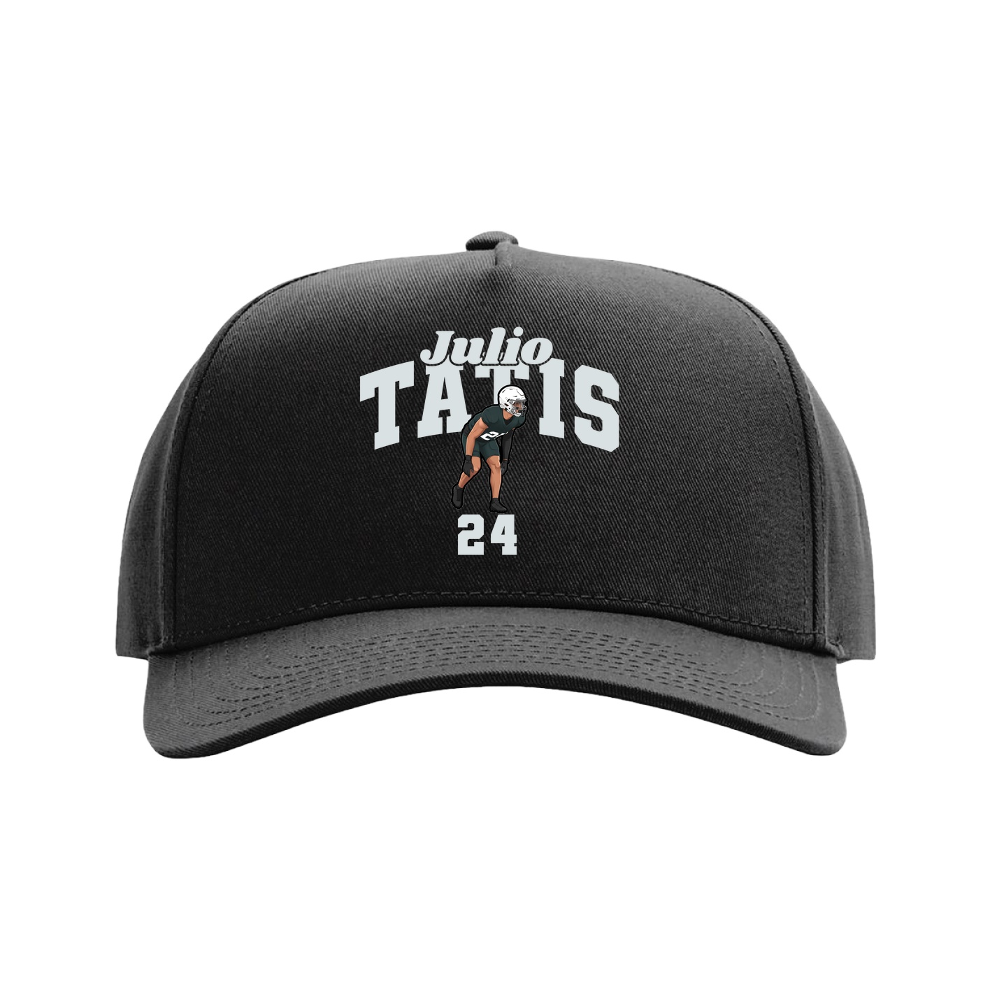 Full Fabric Five-Panel Champ Cap — Signature Arch in Black