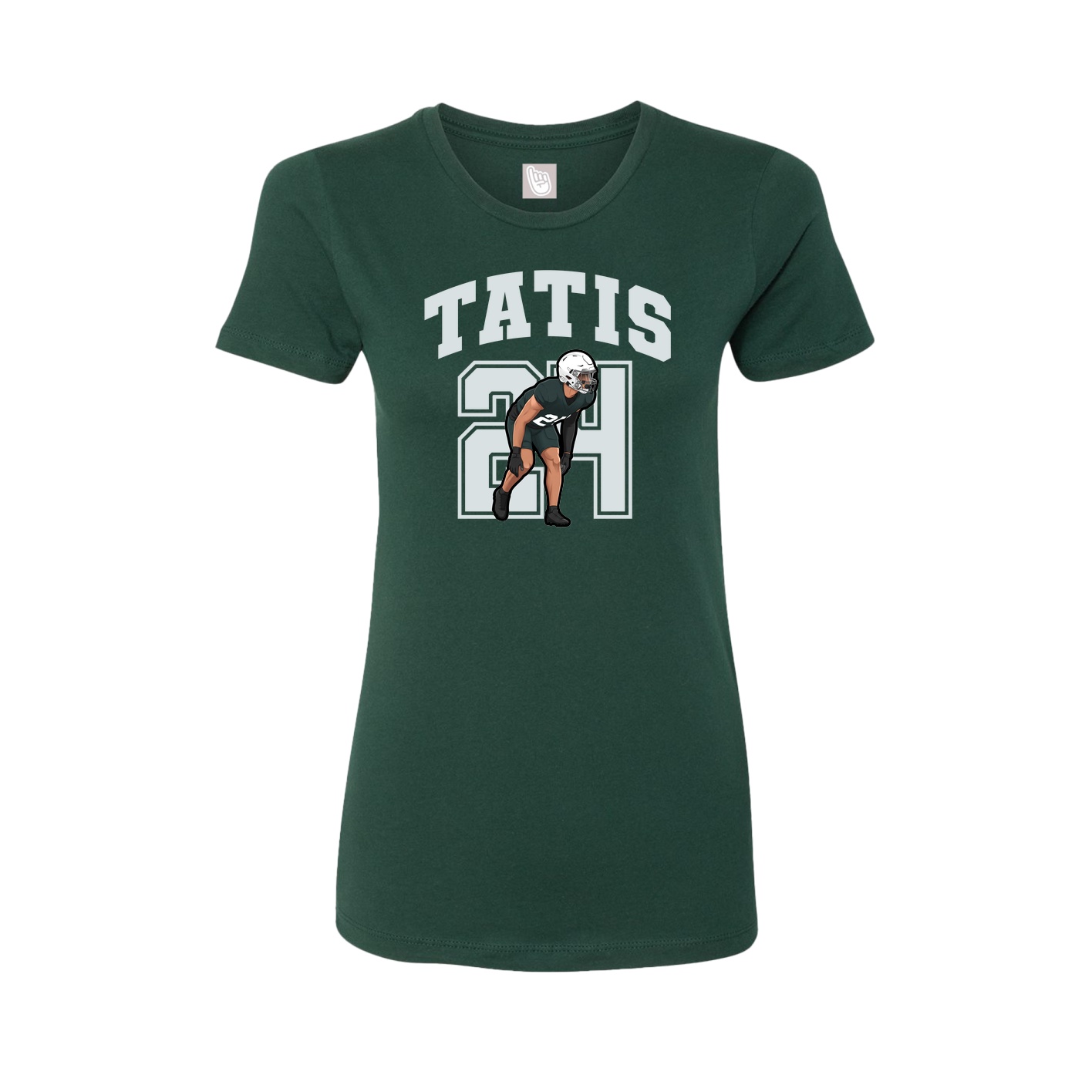 Fitted Women's Tee — Number in Green