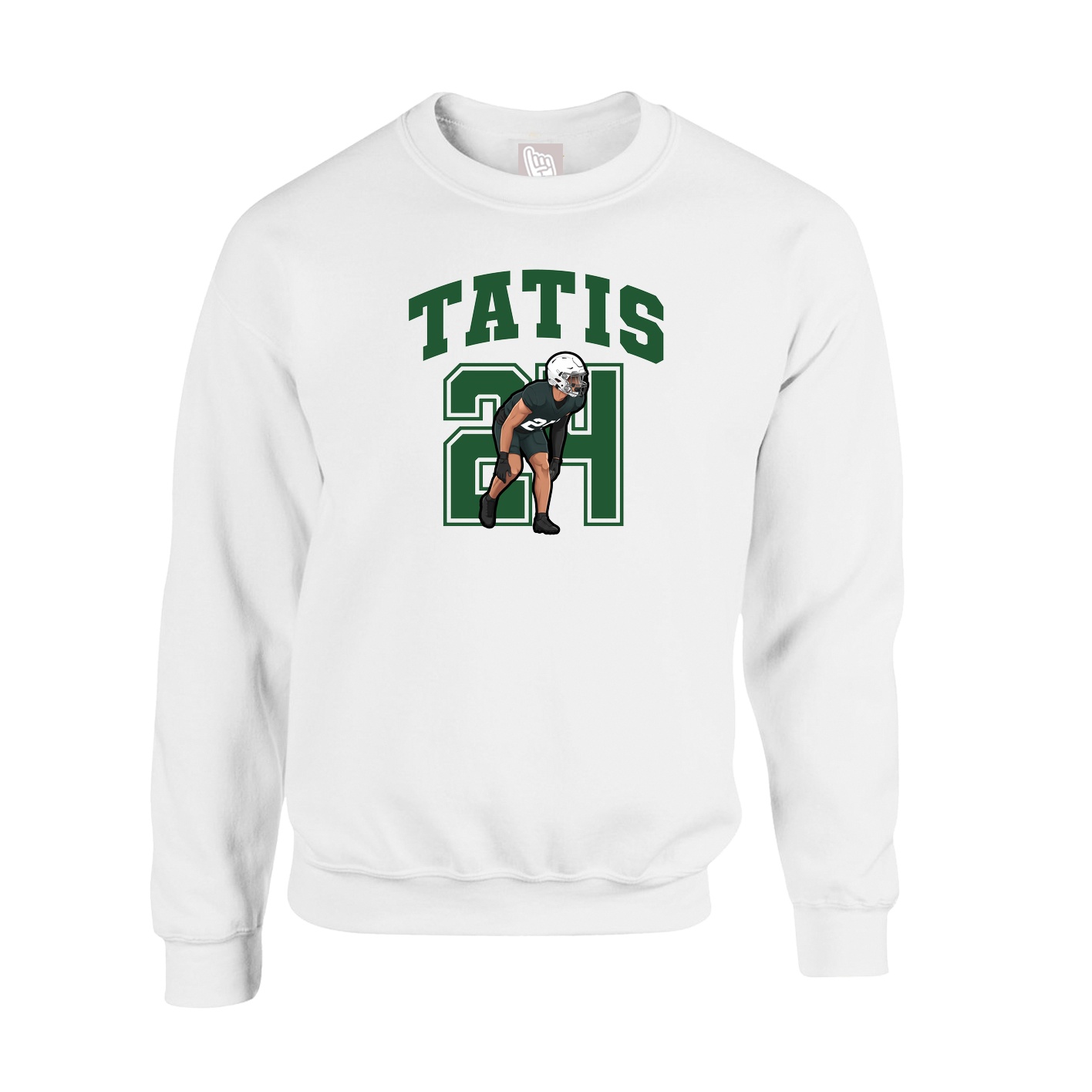 Fleece Crew — Number in White