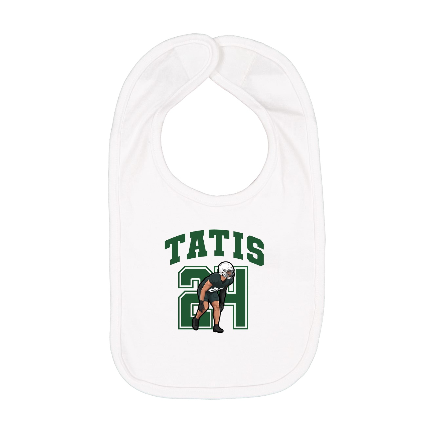 Infant Bib — Number in White