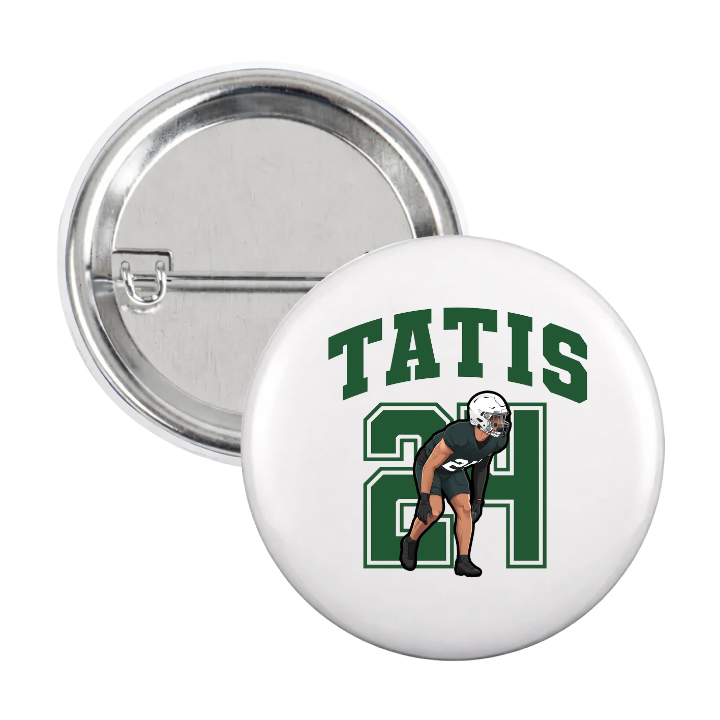 Game Day Button — Number in White