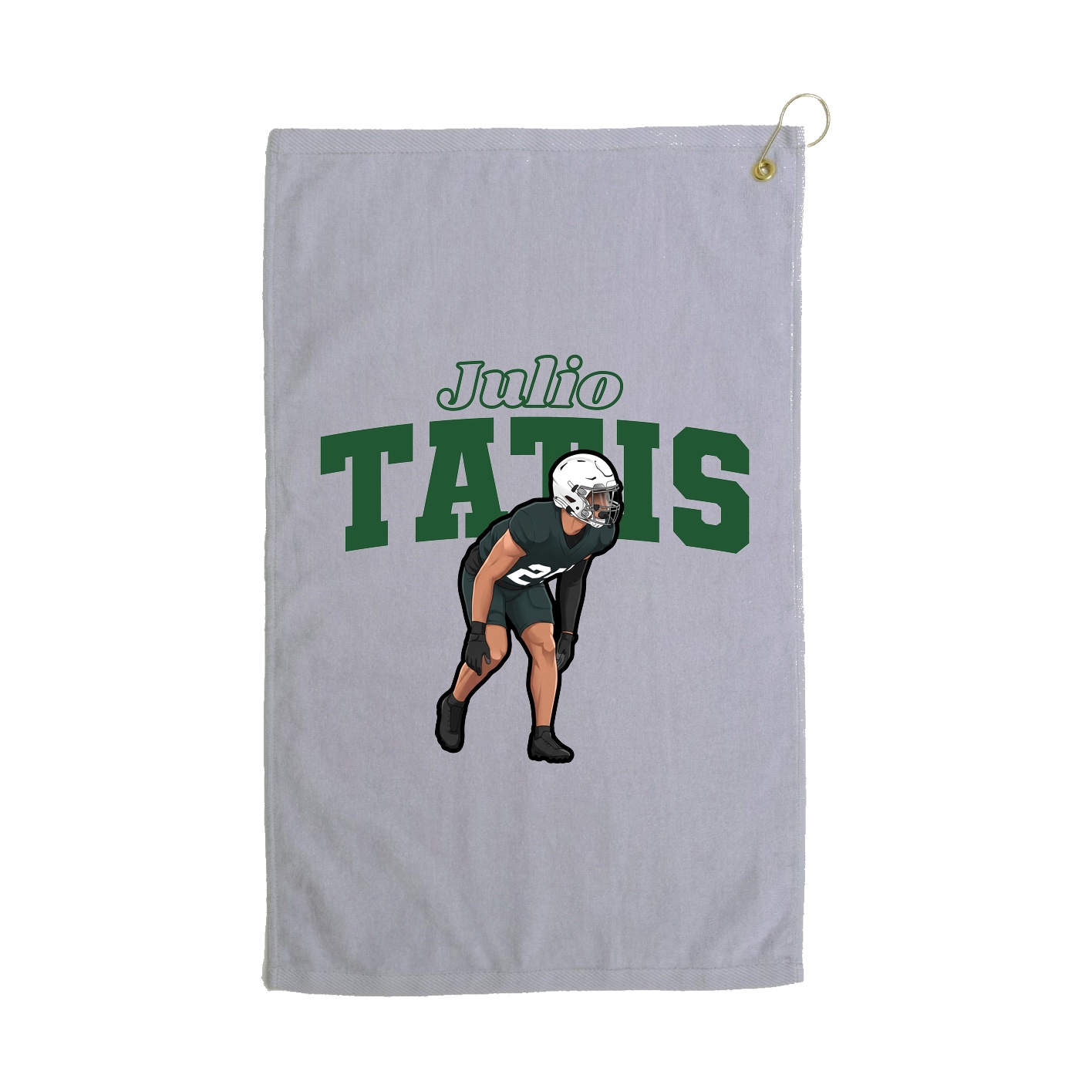 Golf Towel — Name Arch in Grey