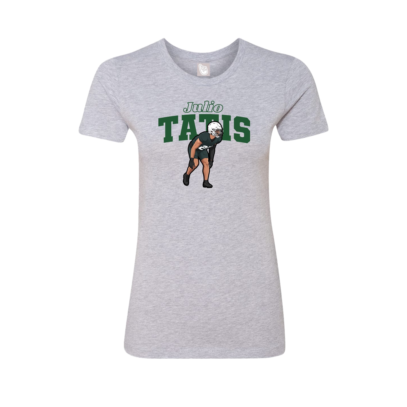 Fitted Women's Tee — Name Arch in Grey
