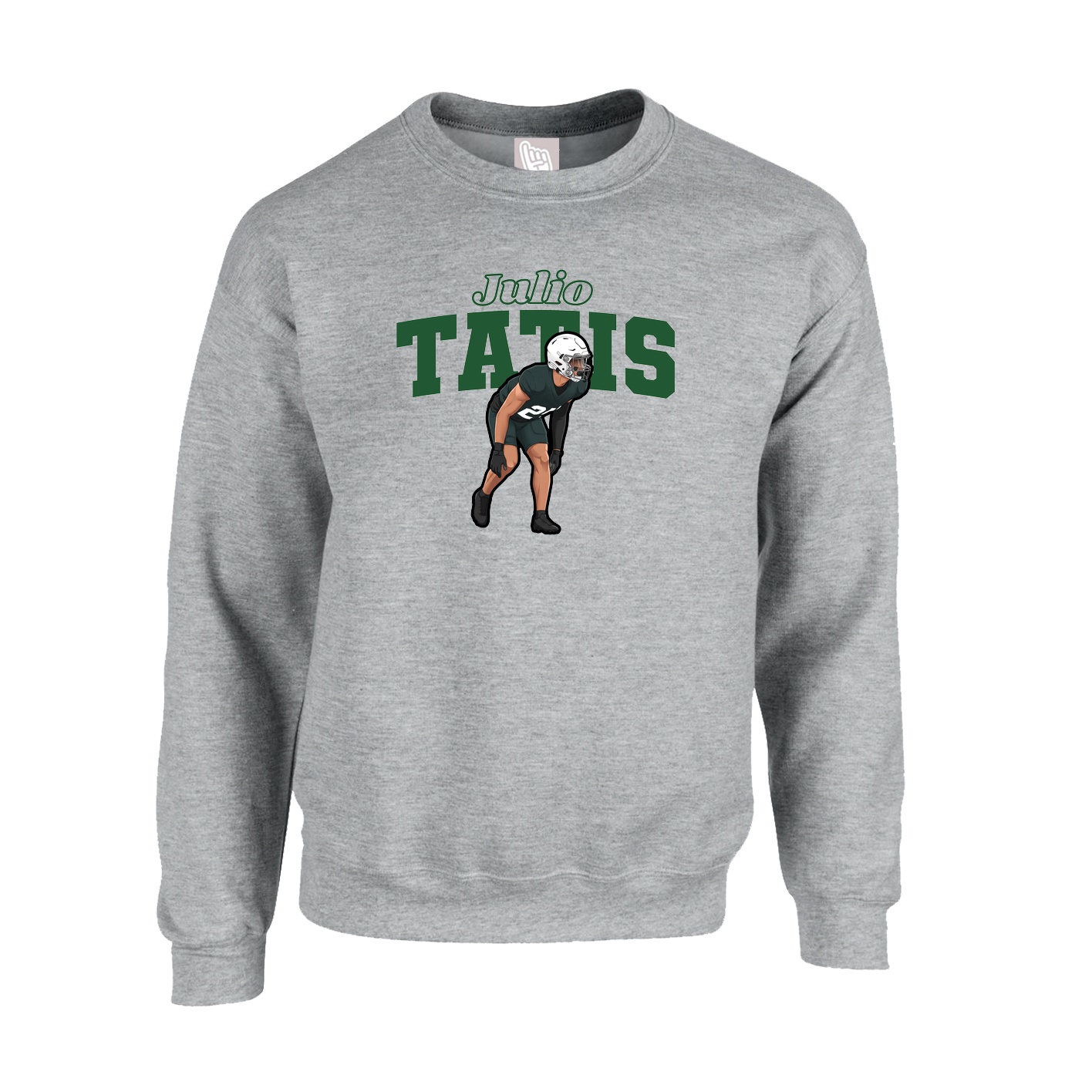 Fleece Crew — Name Arch in Grey