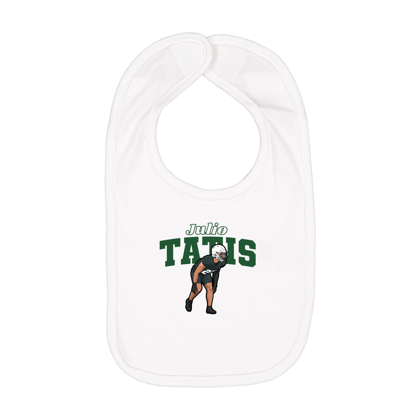 Infant Bib — Name Arch in White
