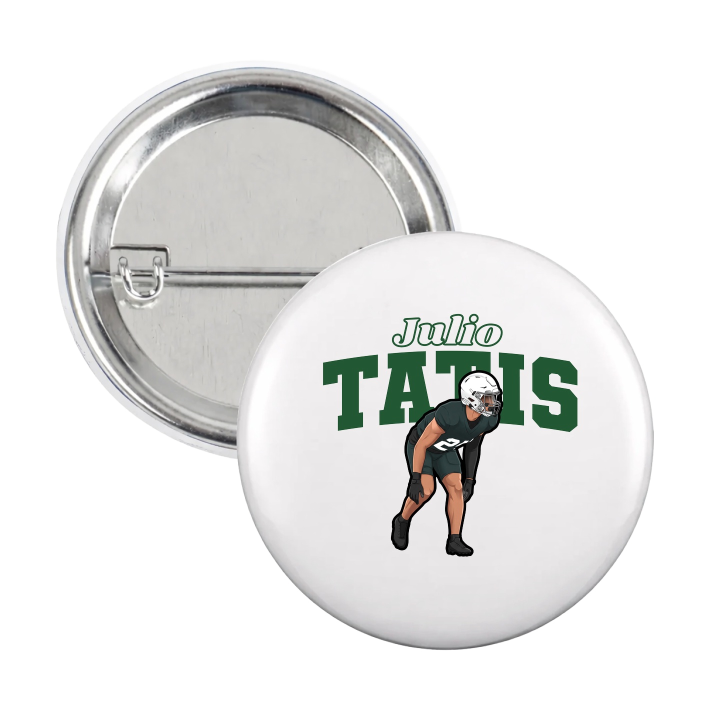 Game Day Button — Name Arch in White