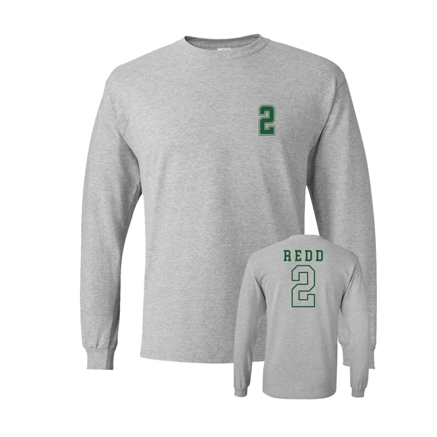 Long Sleeve Tee — Chest Back in Grey
