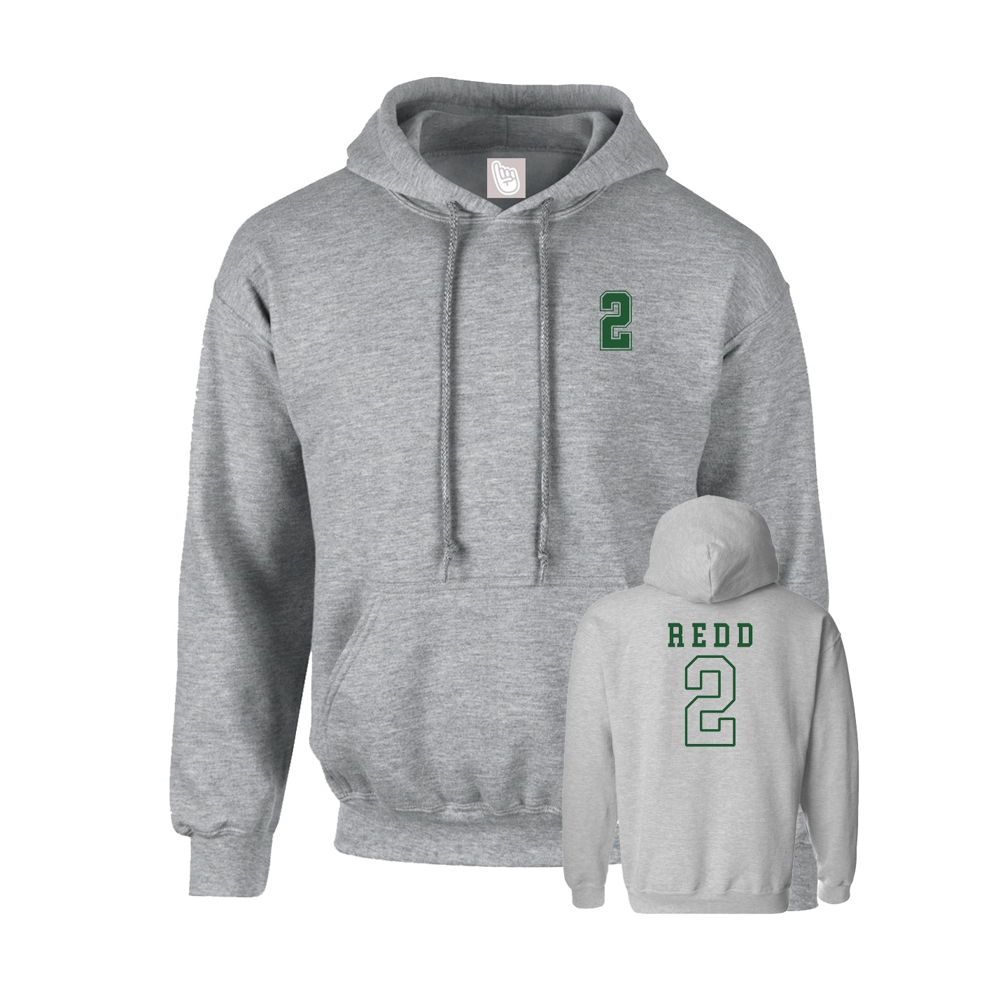 Hoodie — Chest Back in Grey