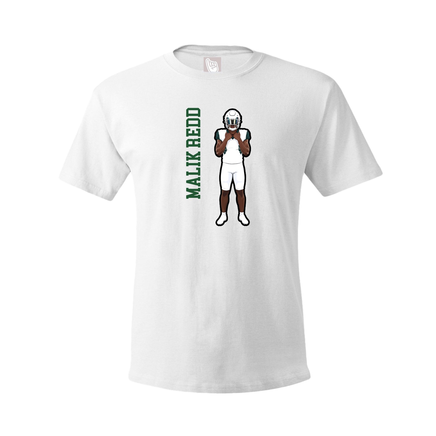 Youth Tee — Name Vertical in White