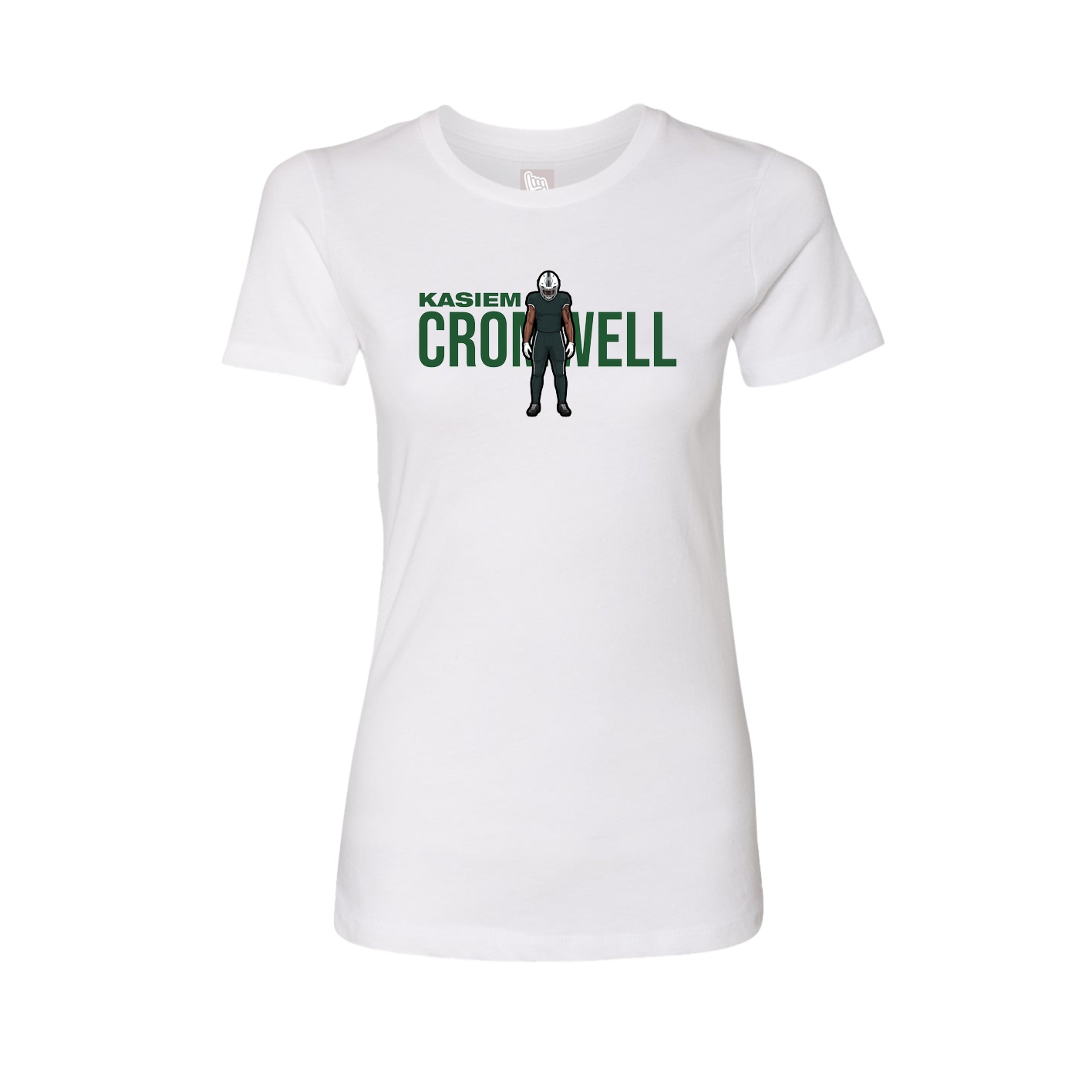 Fitted Women's Tee — Player Name in White