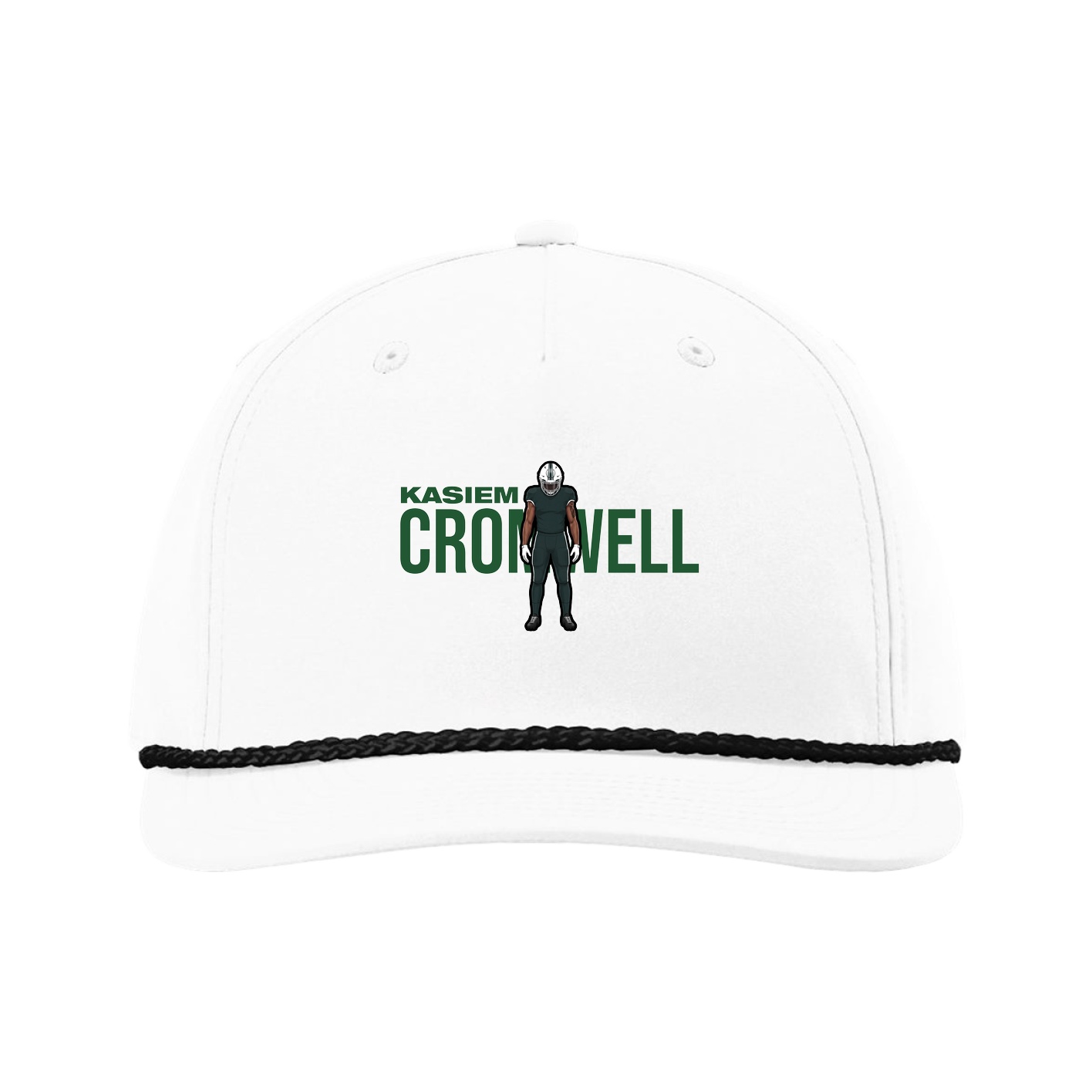 Five-Panel Classic Rope Cap — Player Name in White