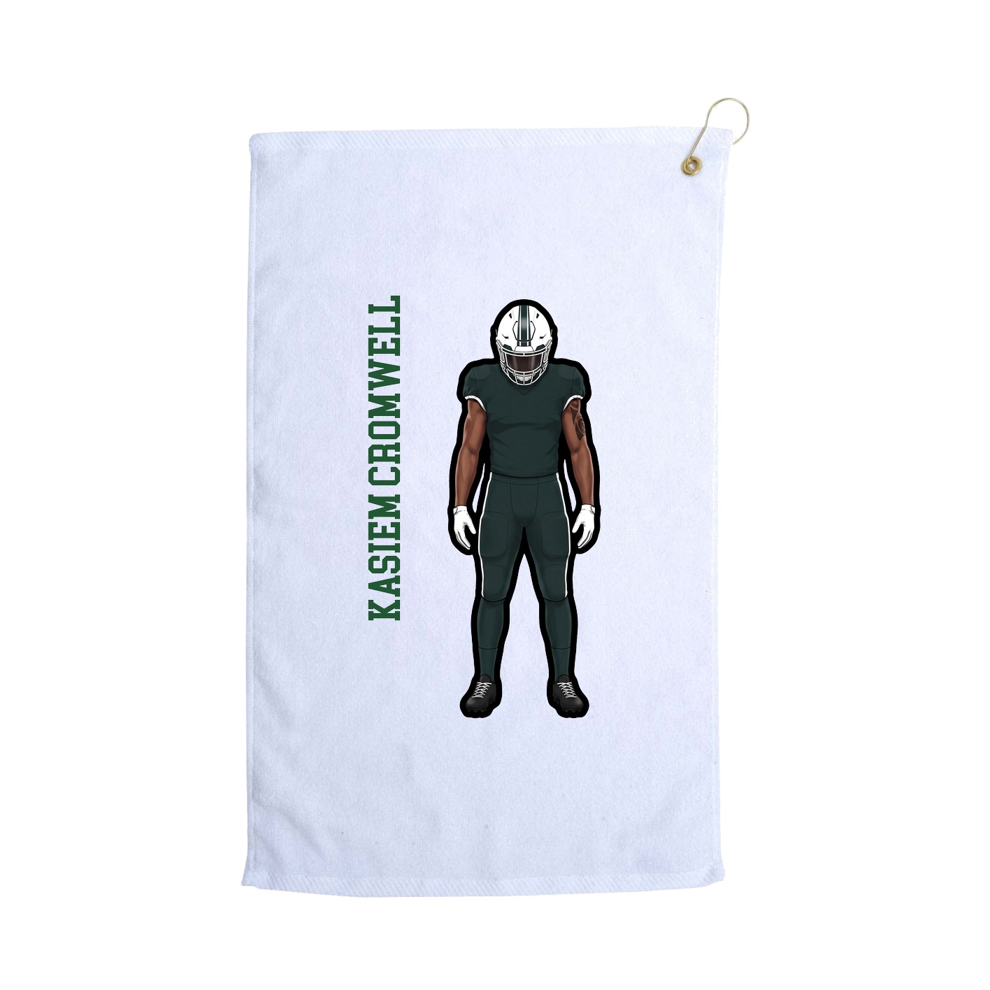 Golf Towel — Name Vertical in White