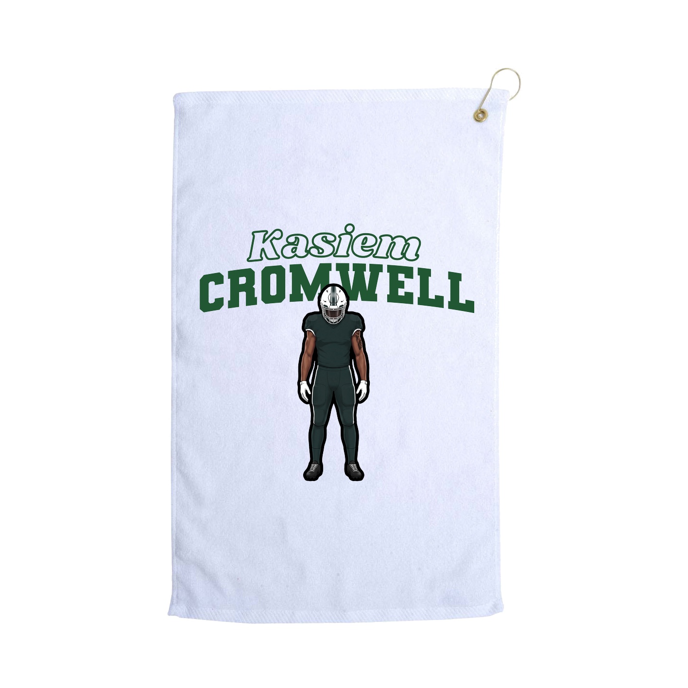 Golf Towel — Name Arch in White