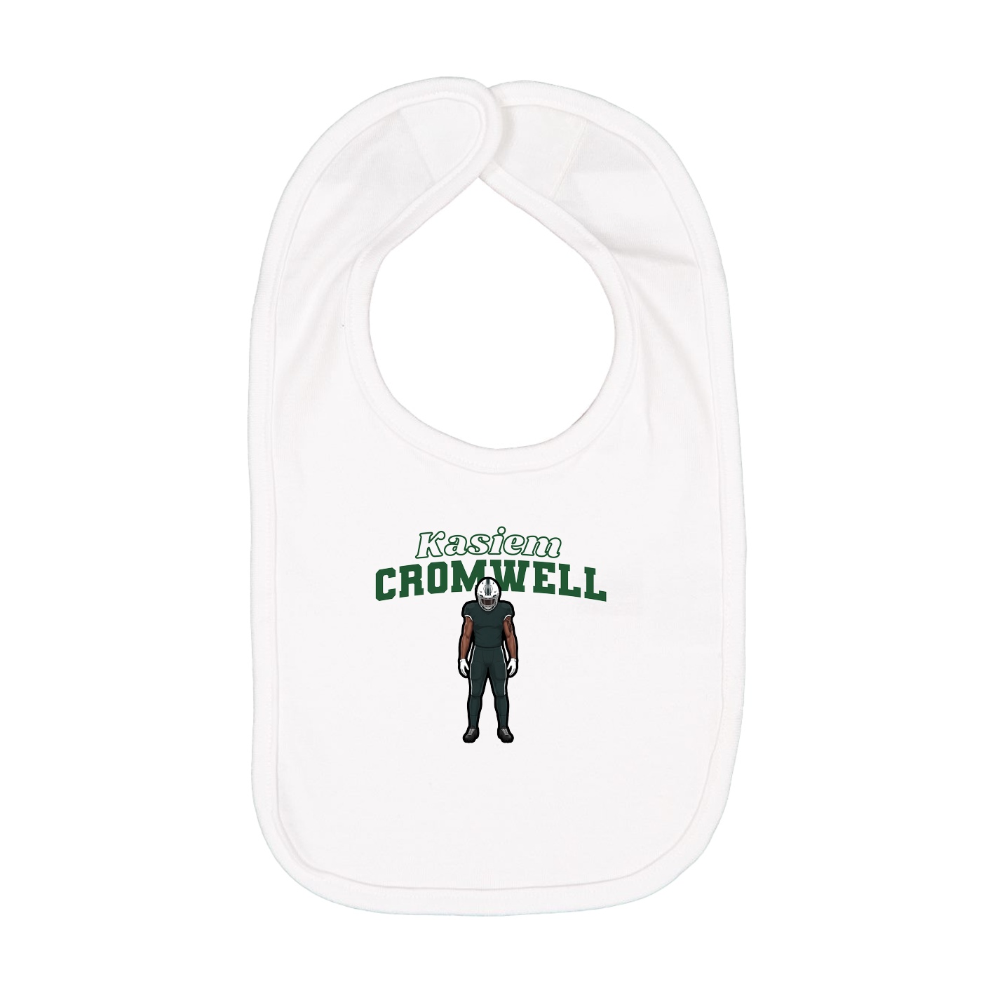 Infant Bib — Name Arch in White