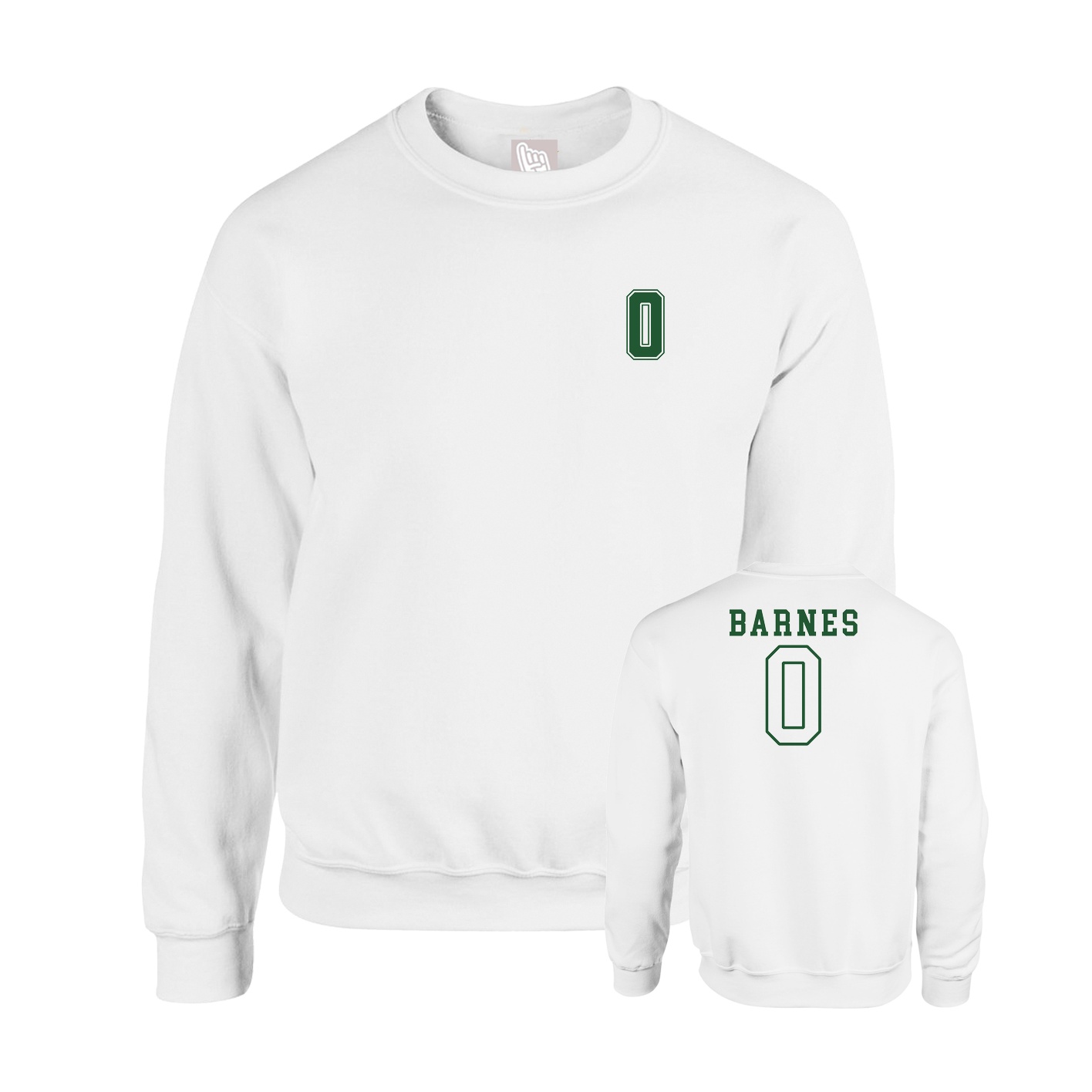 Fleece Crew — Chest Back in White