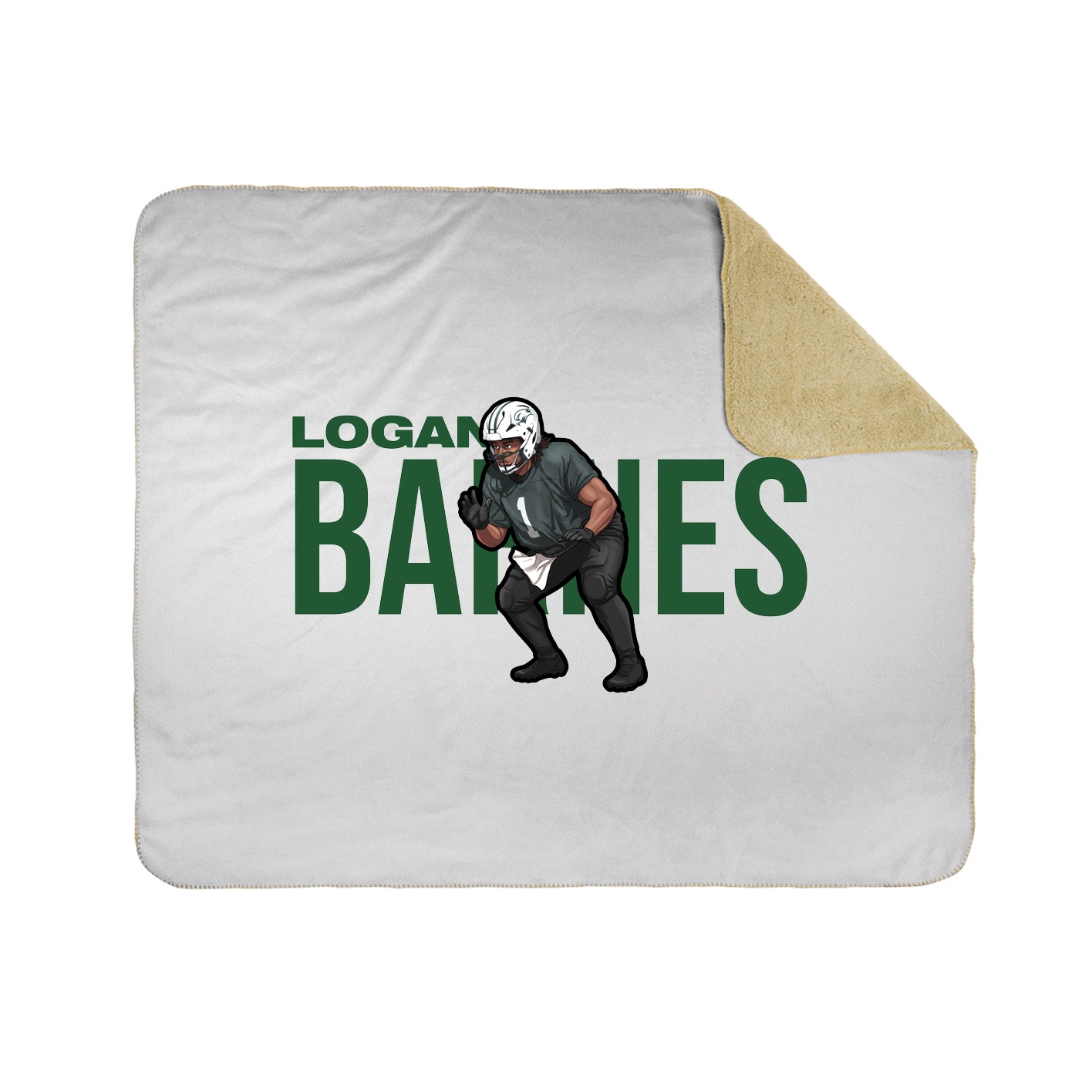 Throw Blanket — Player Name in White