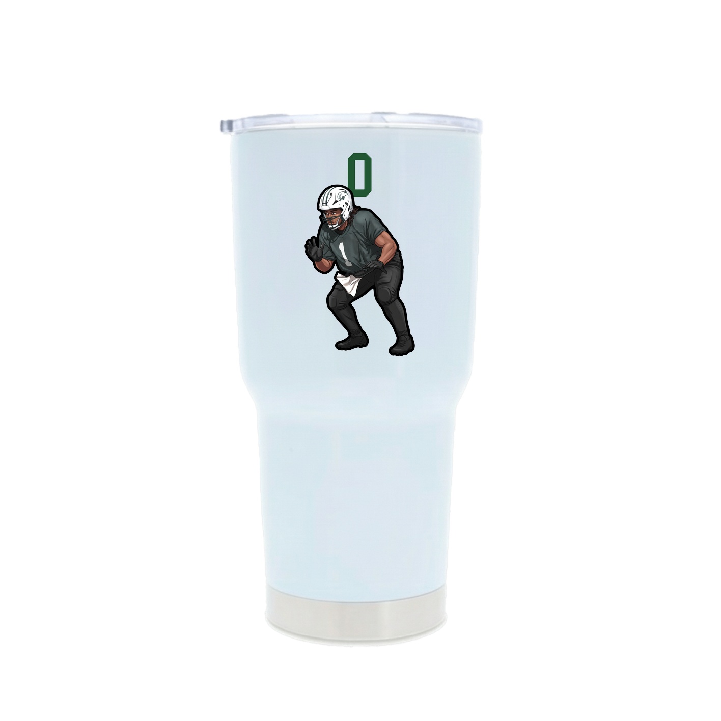30oz Stainless Steel Tumbler — Number Top in White