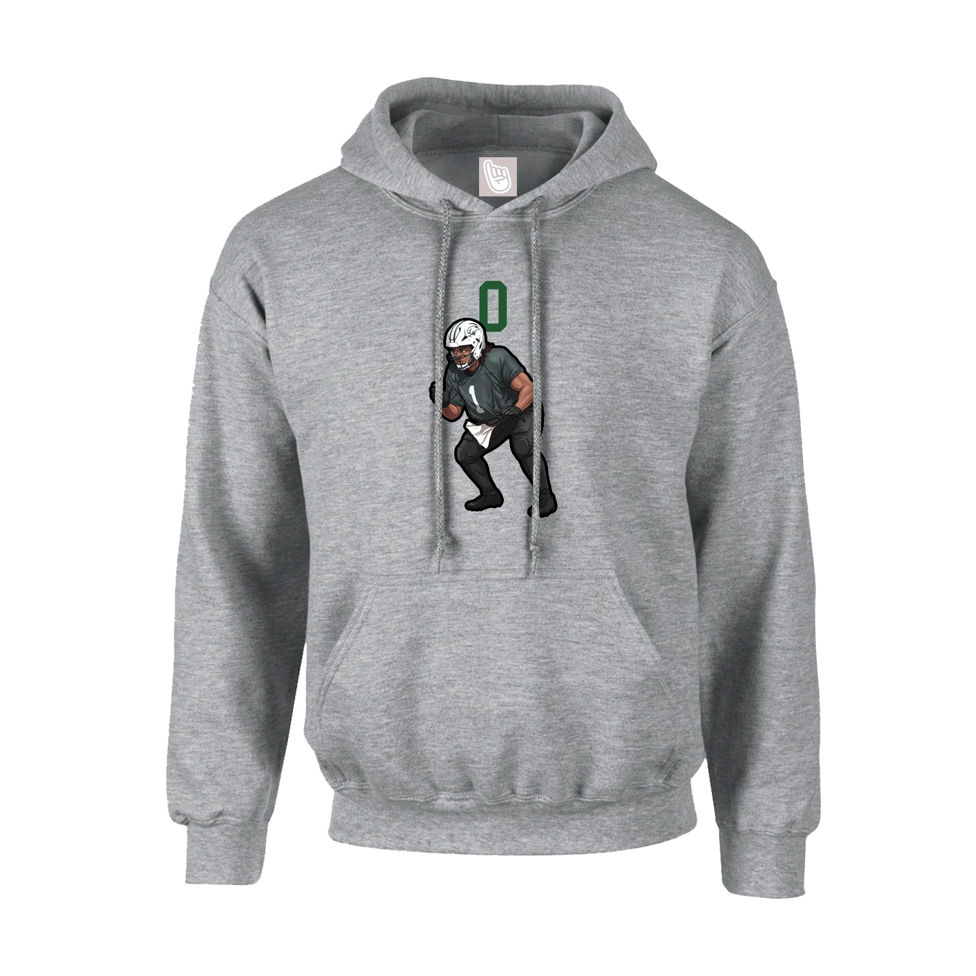Youth Hoodie — Number Top in Grey