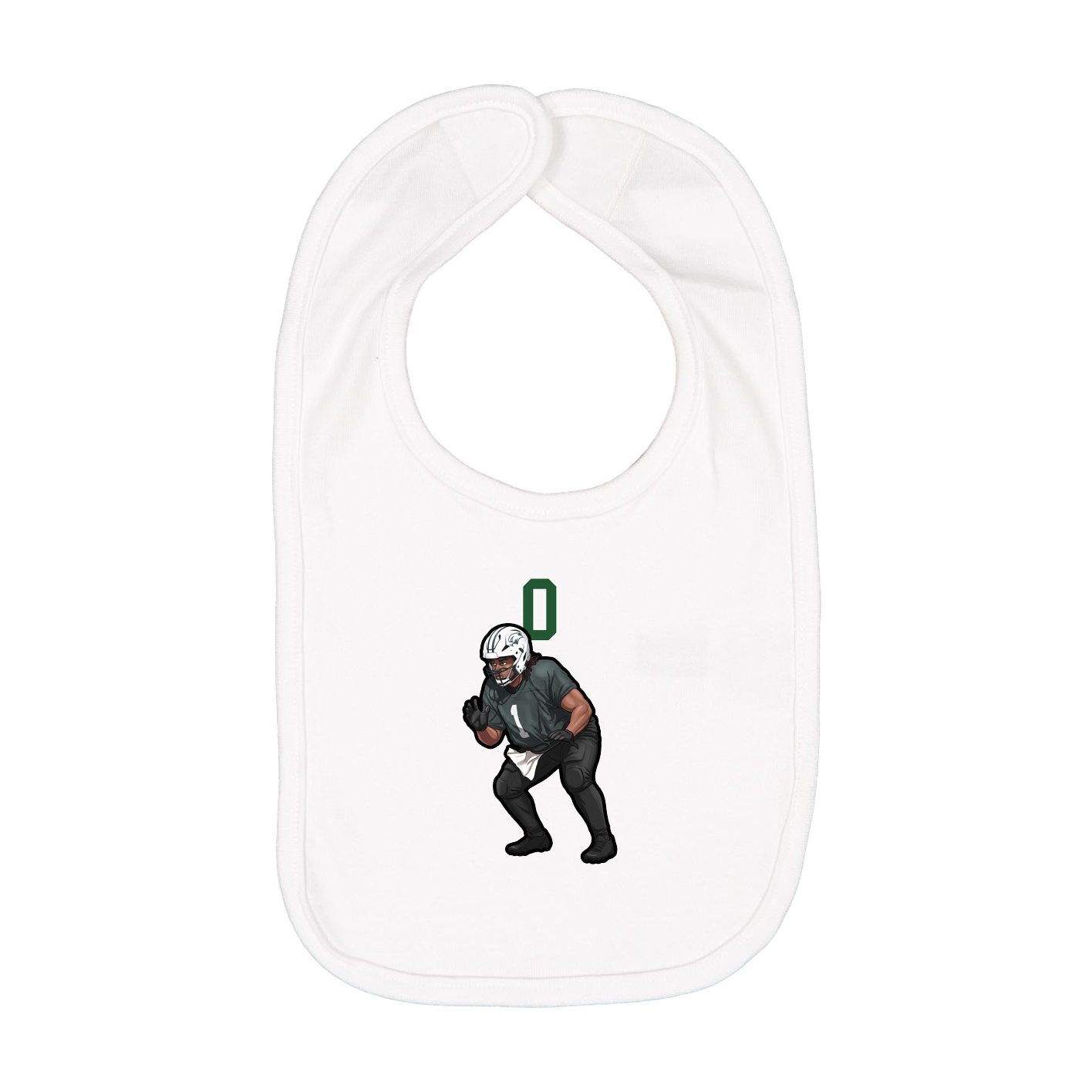 Infant Bib — Number Top in White