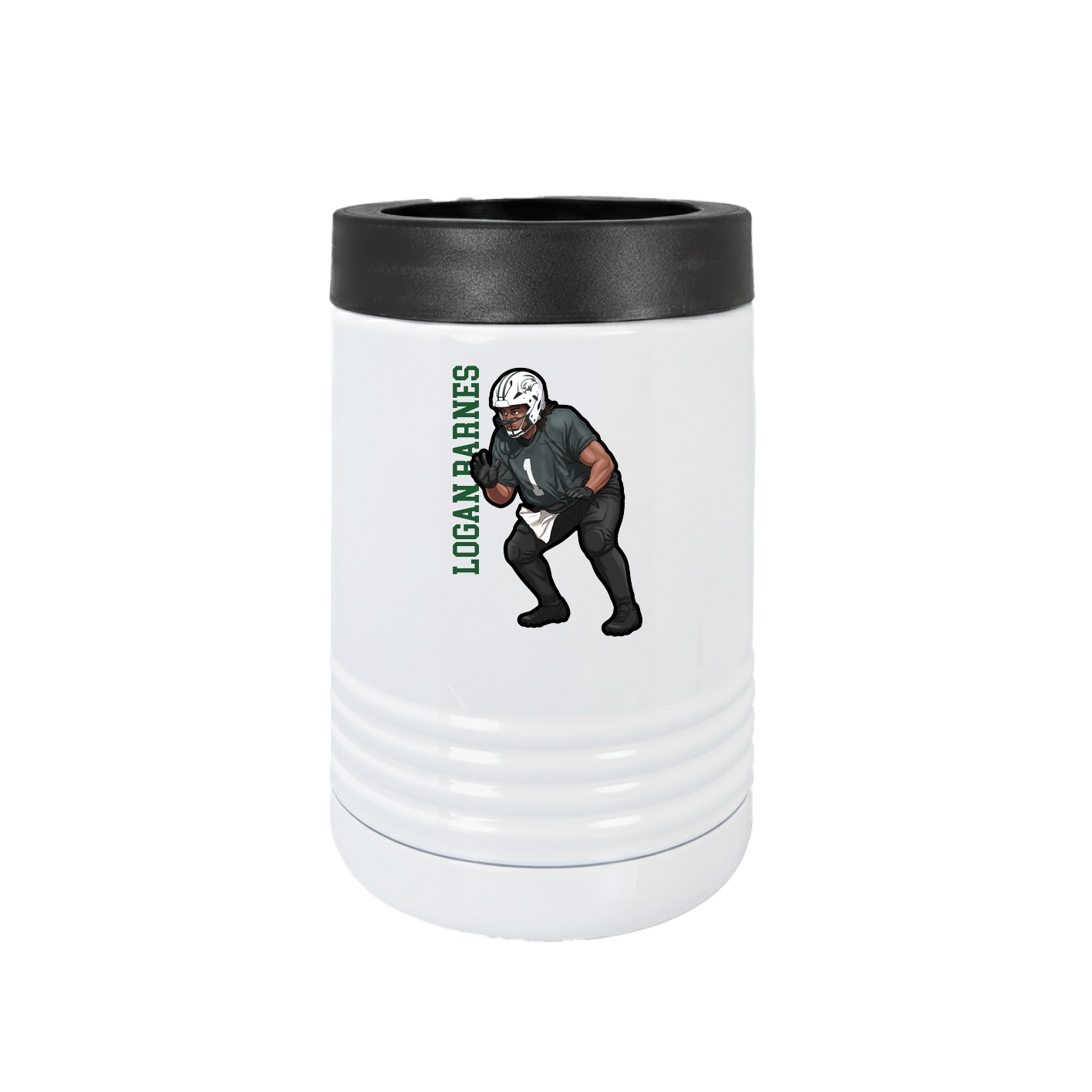 Beverage Holder — Name Vertical in White