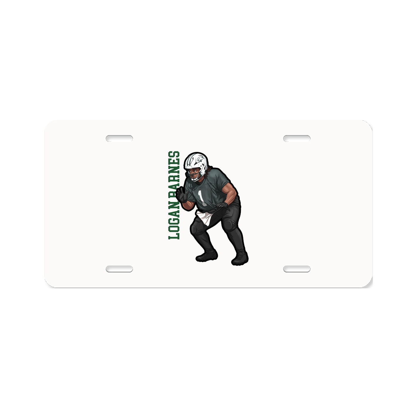 License Plate — Name Vertical in Classic