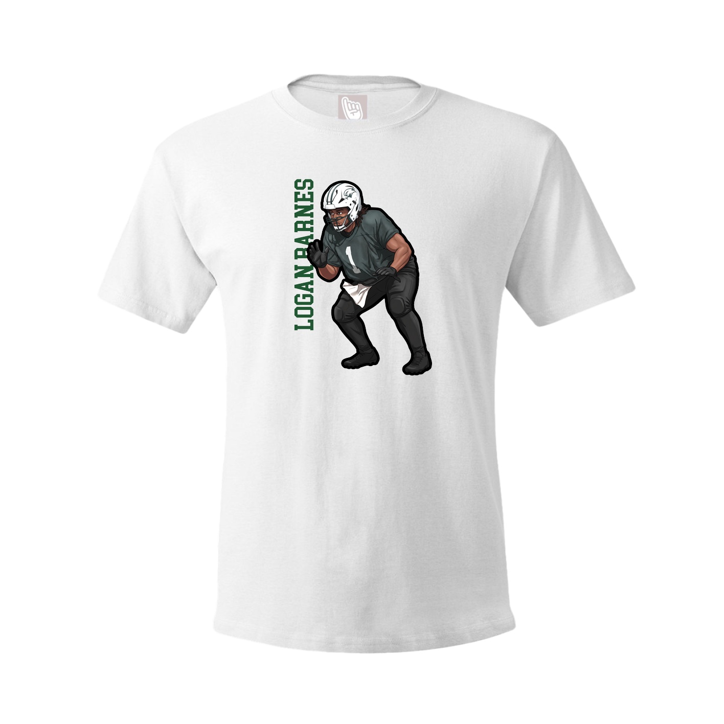 Tee — Name Vertical in White