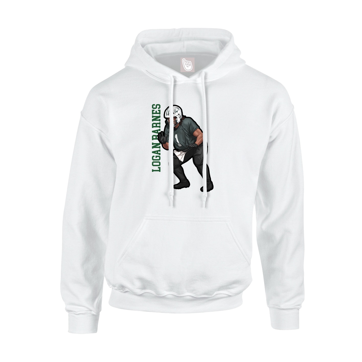 Hoodie — Name Vertical in White