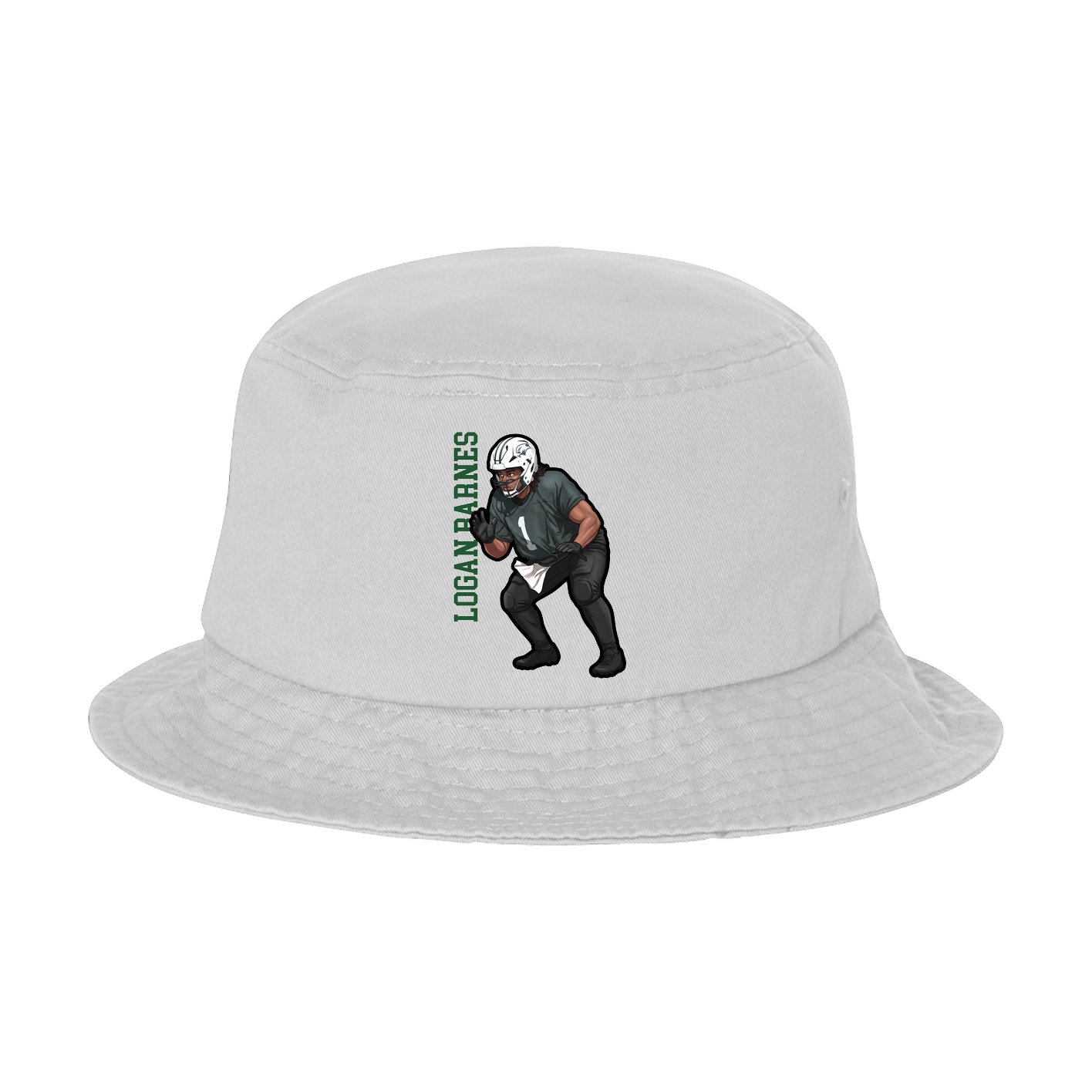Bucket Cap — Name Vertical in White