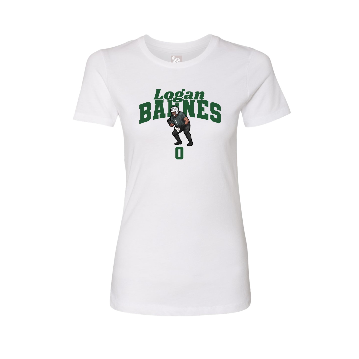 Fitted Women's Tee — Signature Arch in White