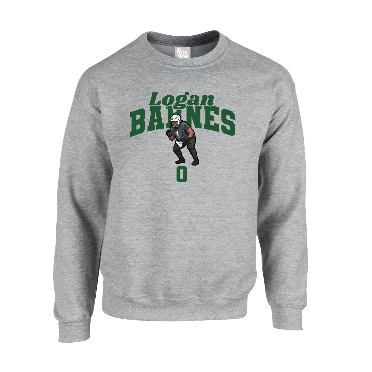 Fleece Crew — Signature Arch in Grey