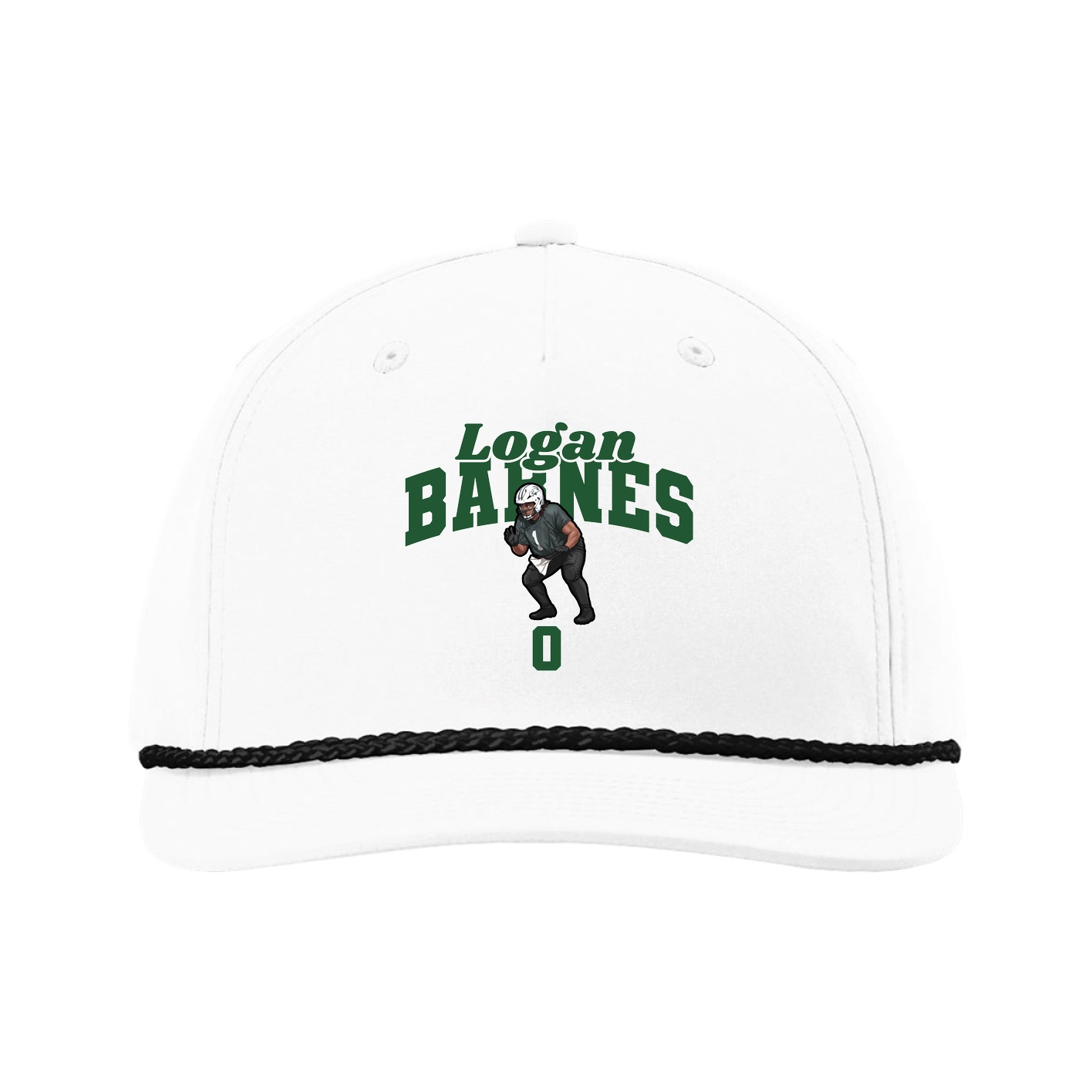 Five-Panel Classic Rope Cap — Signature Arch in White