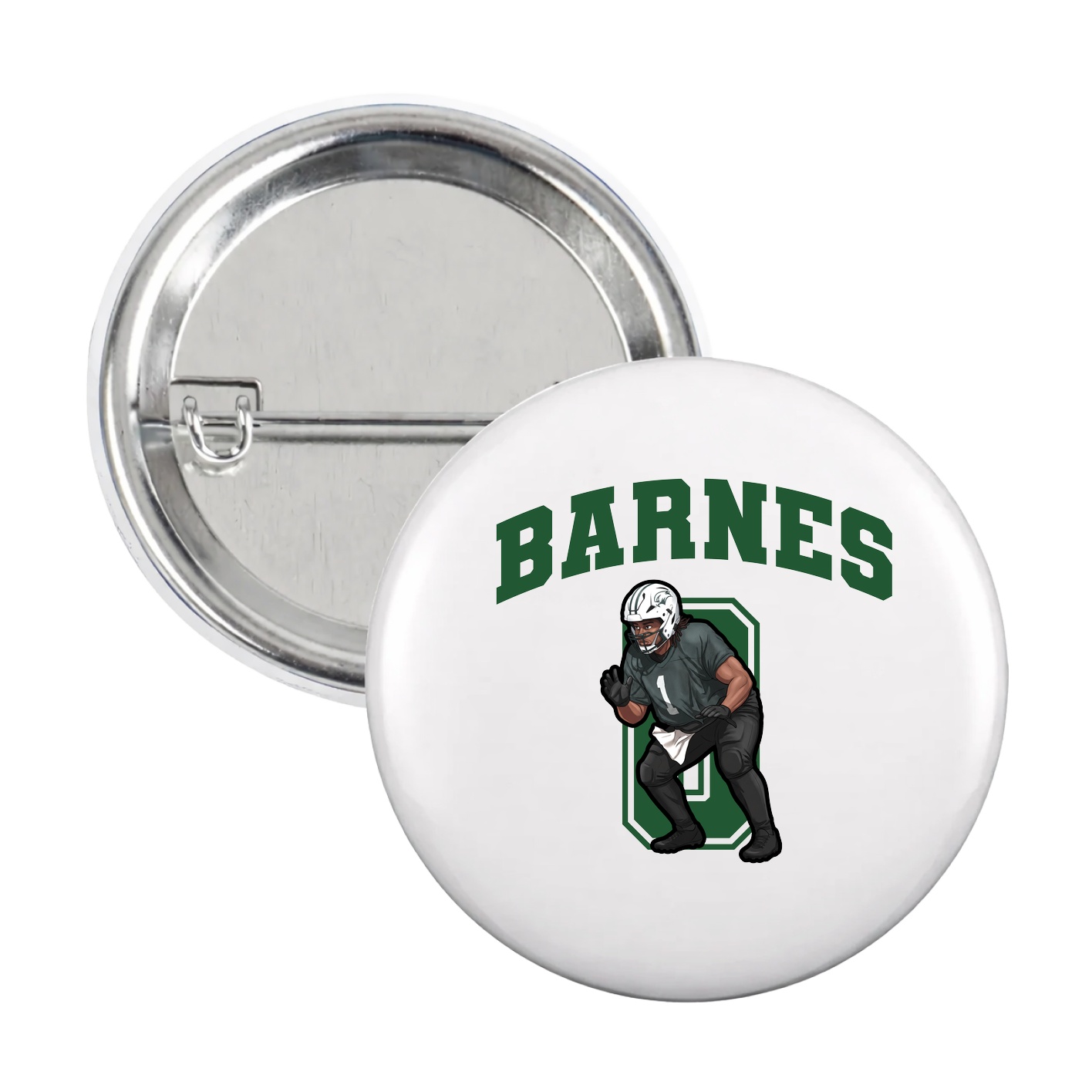 Game Day Button — Number in White