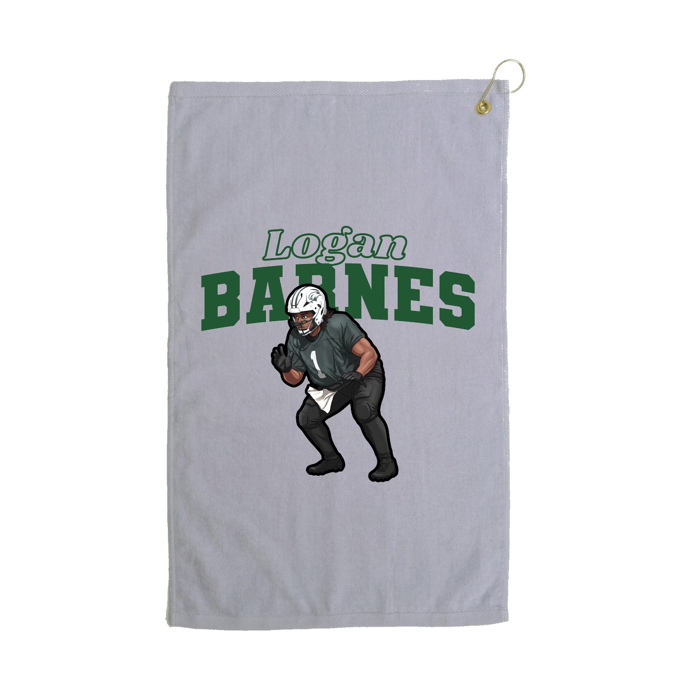 Golf Towel — Name Arch in Grey