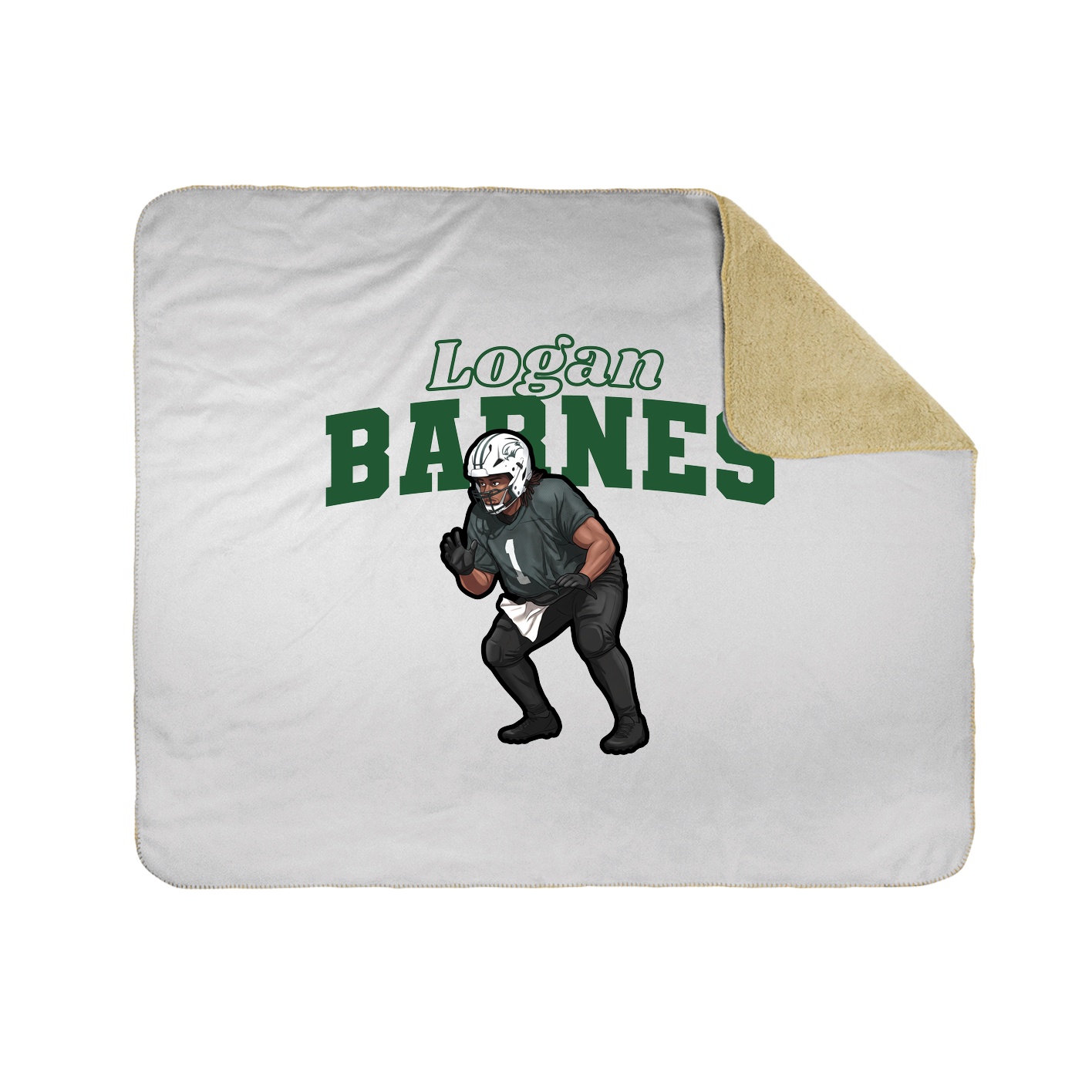 Throw Blanket — Name Arch in White