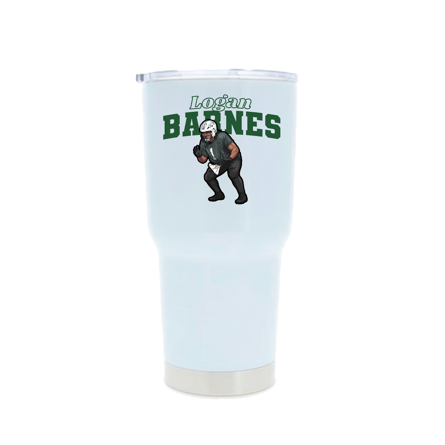 30oz Stainless Steel Tumbler — Name Arch in White
