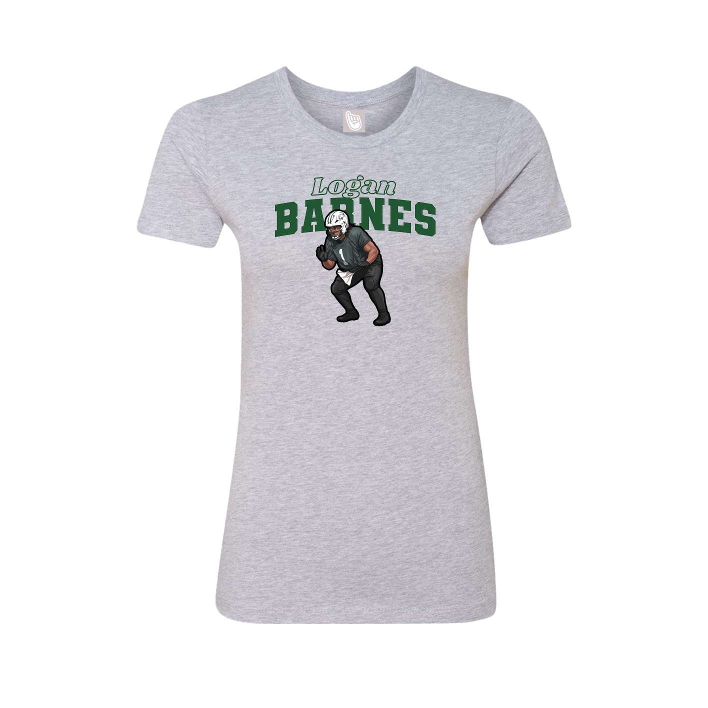 Fitted Women's Tee — Name Arch in Grey