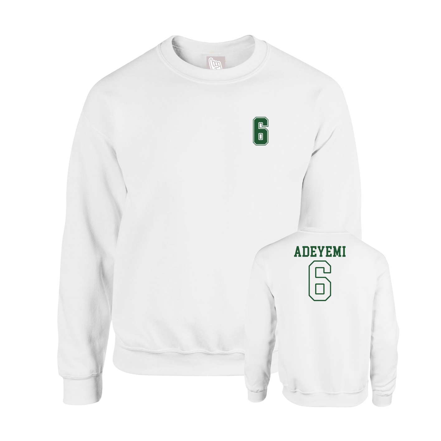 Fleece Crew — Chest Back in White