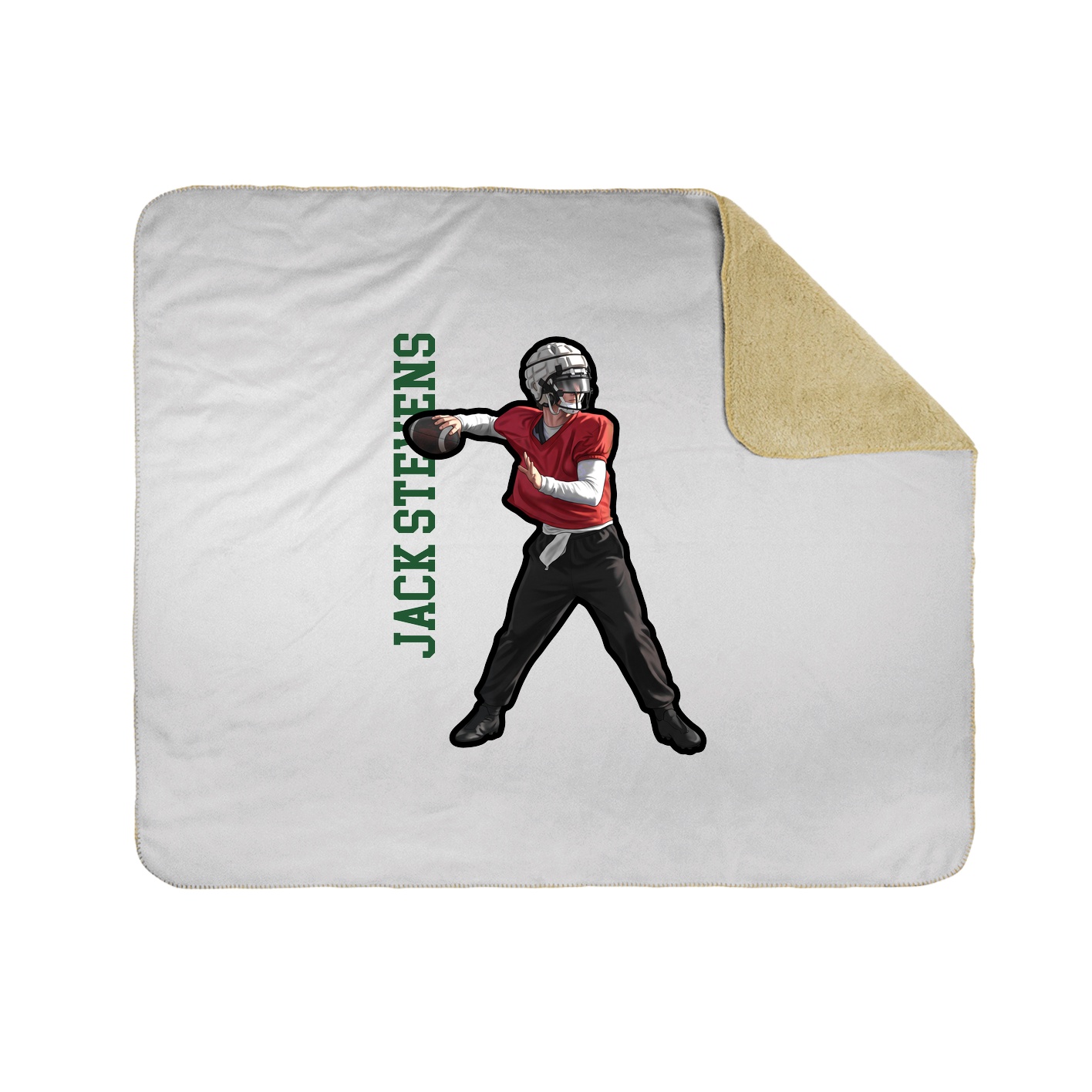 Throw Blanket — Name Vertical in White