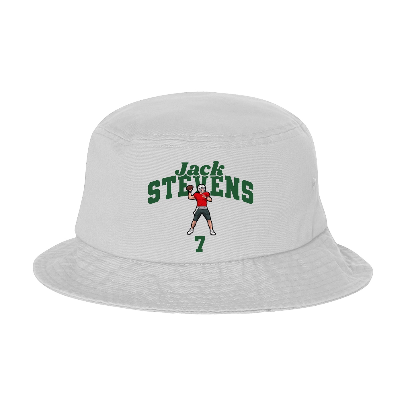 Bucket Cap — Signature Arch in White
